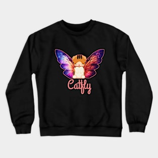 Catfly, cat with butterfly wing Crewneck Sweatshirt